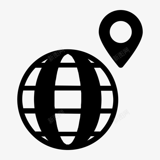 地球仪现场大头针图标svg_新图网 https://ixintu.com 世界 办公室 地球仪 大头针 现场