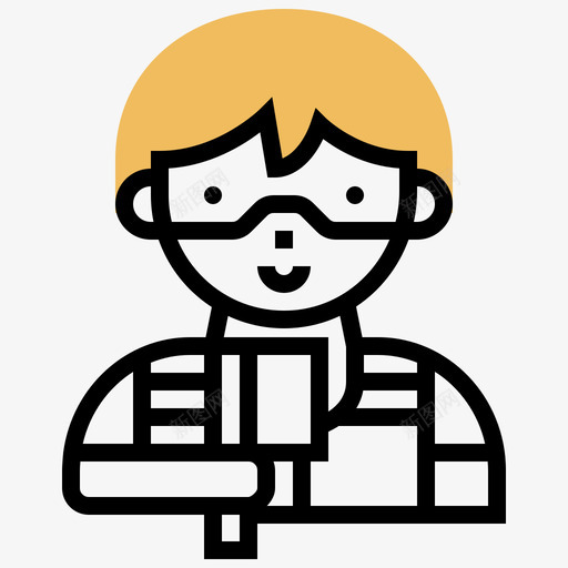 伐木工人建筑工人4黄影图标svg_新图网 https://ixintu.com 伐木 伐木工 工人 建筑 建筑工 黄影