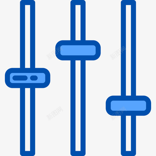 均衡器电影胶片3蓝色图标svg_新图网 https://ixintu.com 均衡器 电影 胶片 蓝色