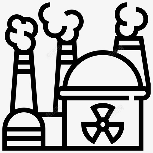 发电站能源核能图标svg_新图网 https://ixintu.com 发电站 工厂 核线 核能 能源