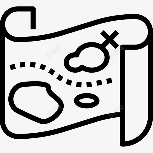 藏宝图游戏元素16线性图标svg_新图网 https://ixintu.com 元素 游戏 线性 藏宝