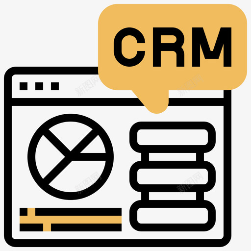 CRM客户关系管理8黄影图标svg_新图网 https://ixintu.com CRM 客户关系 管理 黄影