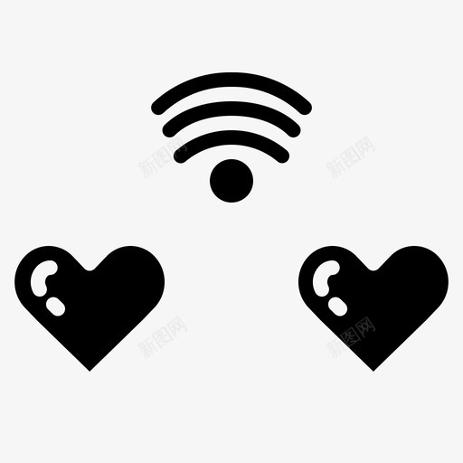 情侣心互联网情人节图标svg_新图网 https://ixintu.com wifi 互联网 情人节 情侣