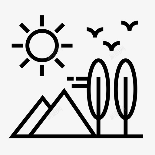 自然山丘风景图标svg_新图网 https://ixintu.com 山丘 环境 自然 风景