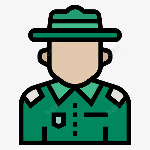 护林员工作和职业3线性颜色图标svg_新图网 https://ixintu.com 工作 护林员 线性 职业 颜色