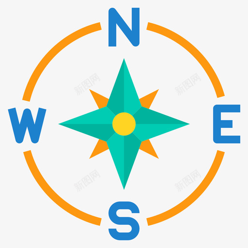 罗盘导航33平面图标svg_新图网 https://ixintu.com 导航 平面 罗盘
