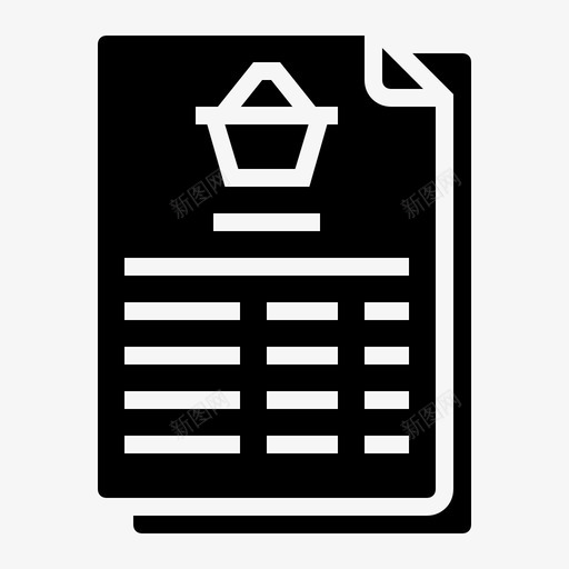 订单单据发票图标svg_新图网 https://ixintu.com 单据 发票 商务 清单 订单 购物