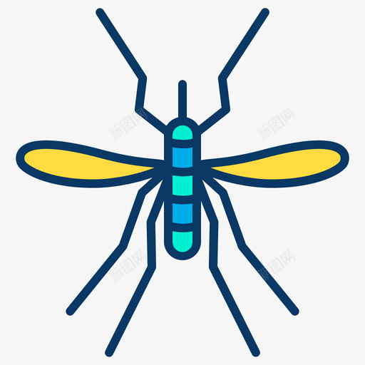 蚊子昆虫35线状颜色图标svg_新图网 https://ixintu.com 昆虫 线状 蚊子 颜色