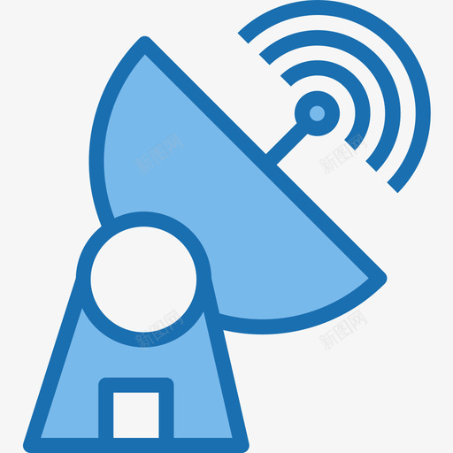 卫星通信3蓝色图标svg_新图网 https://ixintu.com 卫星 蓝色 通信