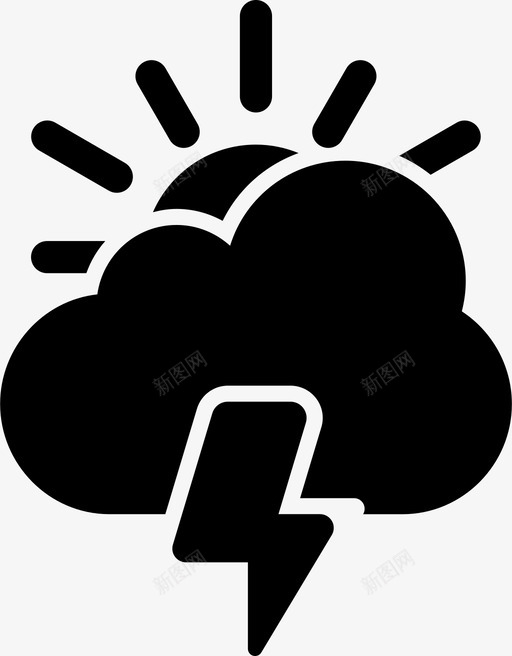 白天雷雨白天雷暴闪电图标svg_新图网 https://ixintu.com 天气 气候 白天 闪电 雷暴 雷雨