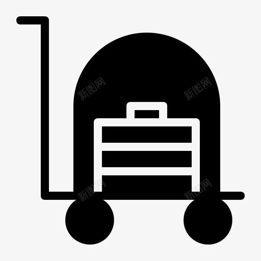 手推车住宿酒店图标svg_新图网 https://ixintu.com 住宿 手推车 接待员 服务 酒店
