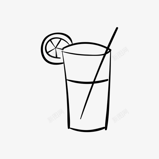 鸡尾酒饮料手绘图标svg_新图网 https://ixintu.com 吸管 尾巴 手绘 海滩 饮料 鱼尾 鸡尾酒