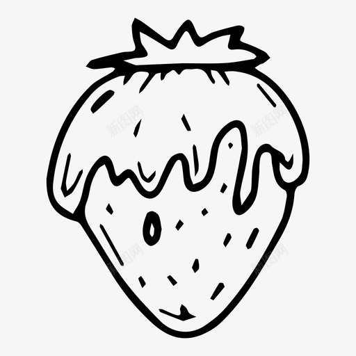 草莓甜点食物图标svg_新图网 https://ixintu.com 健康 甜点 草莓 食物