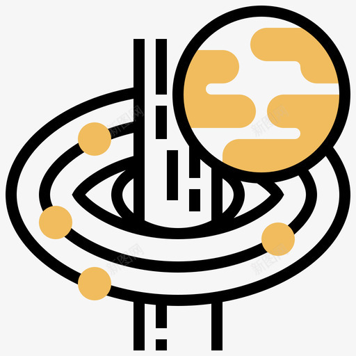 黑洞航天技术8黄影图标svg_新图网 https://ixintu.com 技术 航天 黄影 黑洞