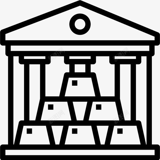 黄金银行业85直线型图标svg_新图网 https://ixintu.com 直线 线型 银行业 黄金