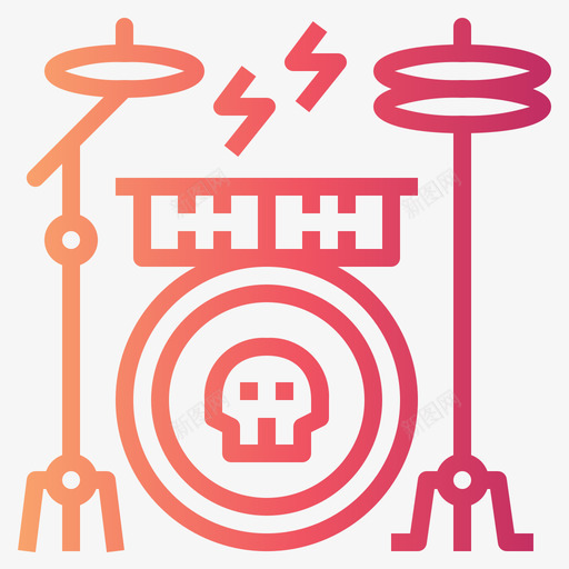 鼓包朋克摇滚1梯度图标svg_新图网 https://ixintu.com 摇滚 朋克 梯度 鼓包