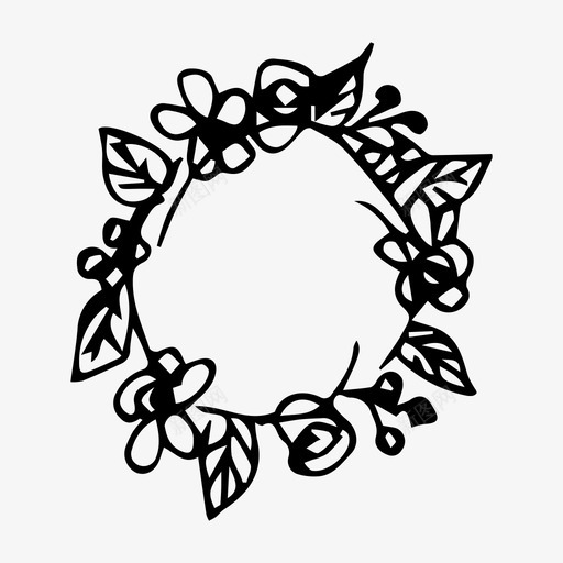 花环花春天图标svg_新图网 https://ixintu.com 婚礼 春天 花环