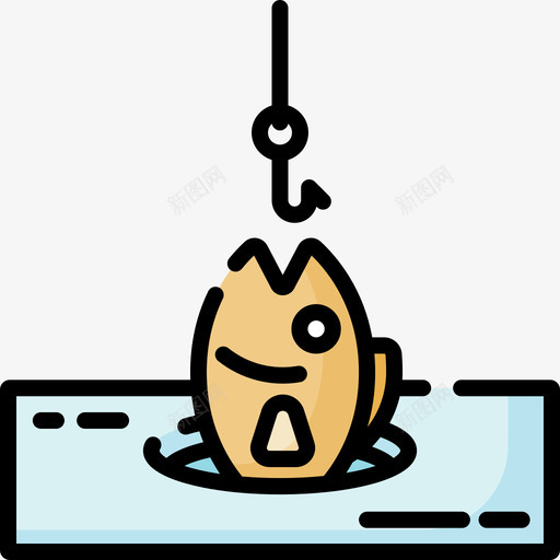 钓鱼北极36线颜色图标svg_新图网 https://ixintu.com 北极 钓鱼 颜色