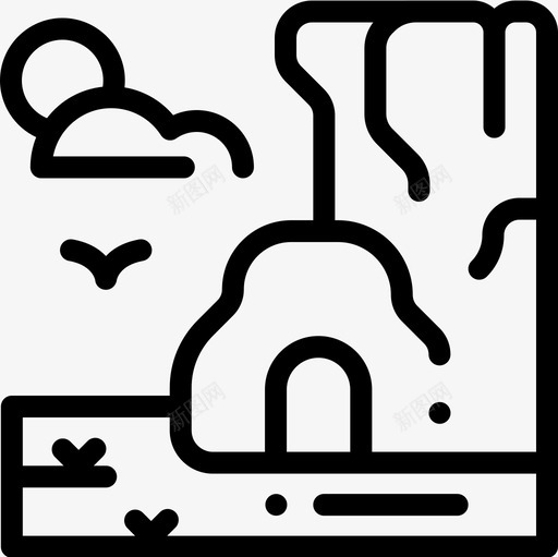 洞穴景观58线性图标svg_新图网 https://ixintu.com 景观 洞穴 线性