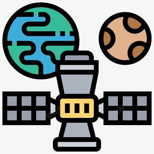 卫星航天技术7线性彩色图标svg_新图网 https://ixintu.com 卫星 彩色 技术 线性 航天