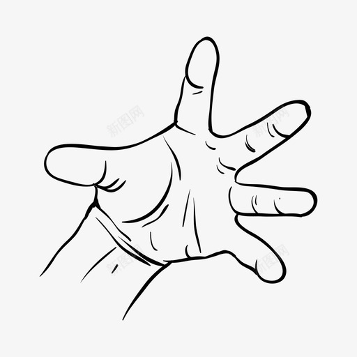 手拿手势手绘图标svg_新图网 https://ixintu.com 手势 手拿 手绘