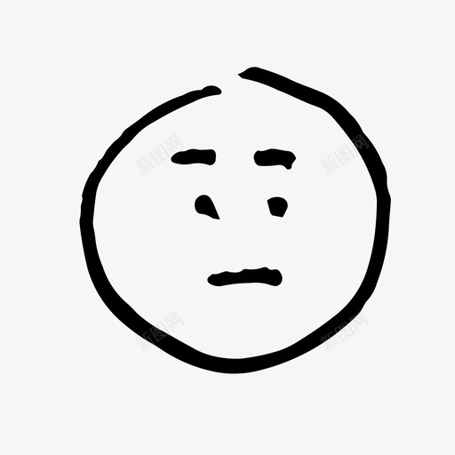 不信任紧张悲伤图标svg_新图网 https://ixintu.com 不信任 害怕 悲伤 紧张 表情