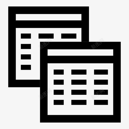 视图查询结构图标svg_新图网 https://ixintu.com 数据库 查询 结构 表表 视图