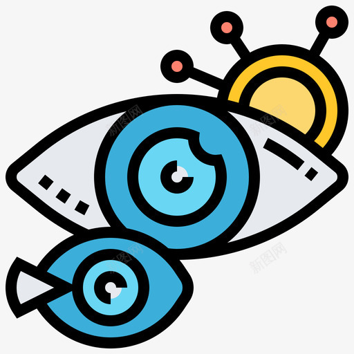 眼睛扫描虚拟现实77线性颜色图标svg_新图网 https://ixintu.com 扫描 眼睛 线性 虚拟现实 颜色