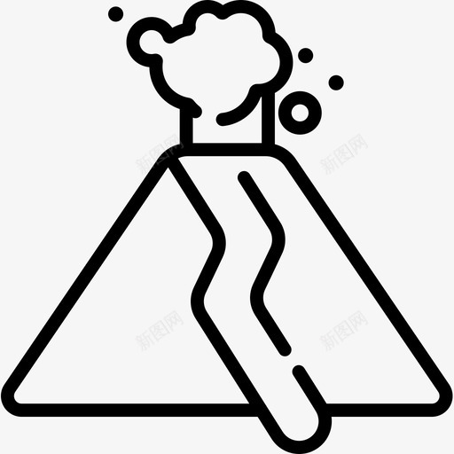 火山气候变化16线性图标svg_新图网 https://ixintu.com 气候变化 火山 线性