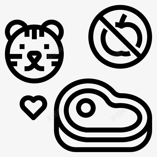 食肉动物肉老虎图标svg_新图网 https://ixintu.com 互动 动物 生态 老虎 食肉