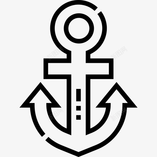 锚海洋生物45线性图标svg_新图网 https://ixintu.com 海洋生物 线性