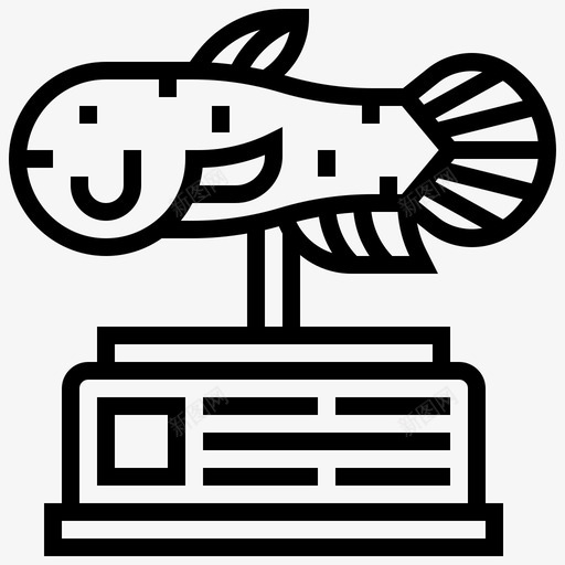 腔棘鱼古代鱼图标svg_新图网 https://ixintu.com 古代 帮助 支持 模型 腔棘 雕塑