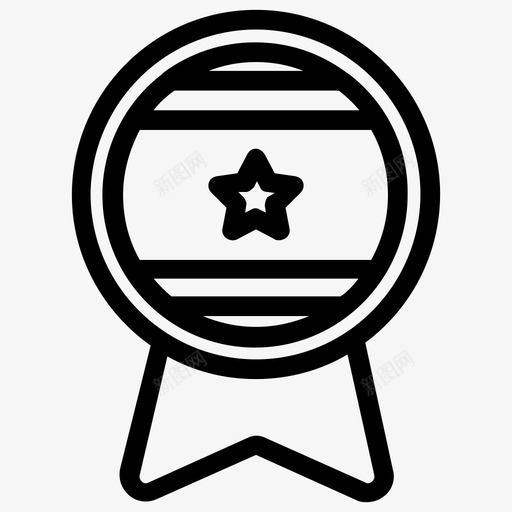 徽章金牌一颗星图标svg_新图网 https://ixintu.com 一颗 吊坠 图标 徽章 政治路线 明星 金牌