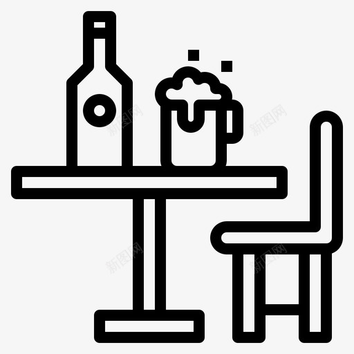 39号咖啡厅直列桌图标svg_新图网 https://ixintu.com 39号 咖啡厅 直列