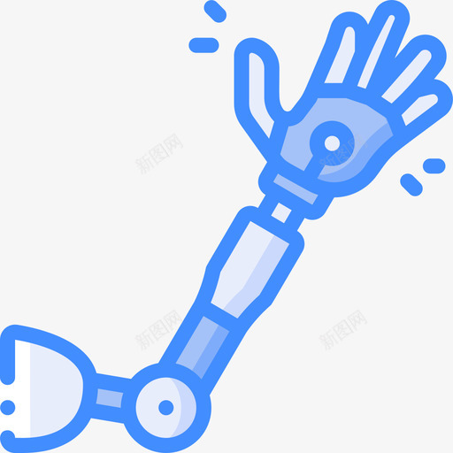 机械臂假肢蓝色图标svg_新图网 https://ixintu.com 假肢 机械 蓝色