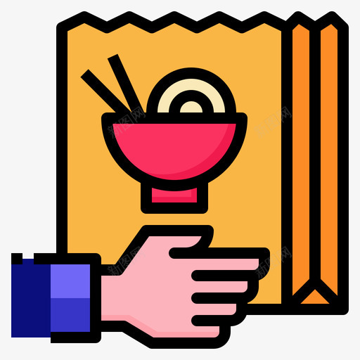 食品配送在线食品3线性颜色图标svg_新图网 https://ixintu.com 在线 线性 配送 颜色 食品