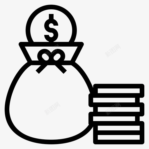 钱袋硬币利润图标svg_新图网 https://ixintu.com 储蓄 利润 投资 硬币 钱袋