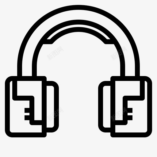 耳机小工具17线状图标svg_新图网 https://ixintu.com 小工 工具 线状 耳机
