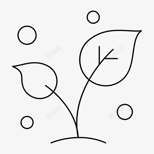 叶自然春天图标svg_新图网 https://ixintu.com 叶自然 弹簧 春天 细线 自然 芽树