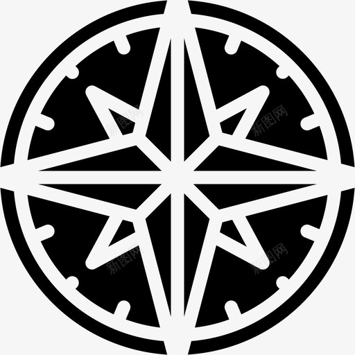 罗盘纹身18填充图标svg_新图网 https://ixintu.com 填充 纹身 罗盘