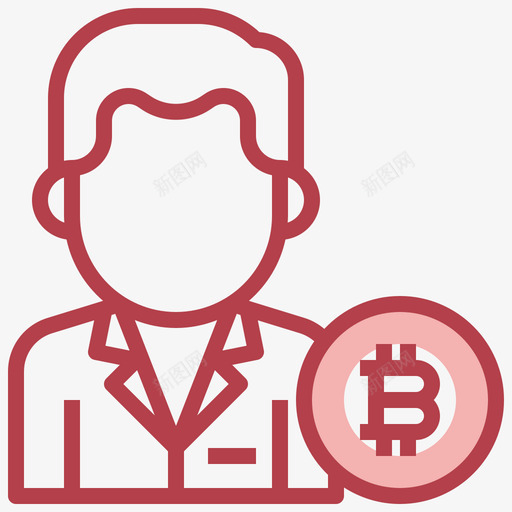 会计区块链和金融科技4红色图标svg_新图网 https://ixintu.com 会计 区块 科技 红色 金融