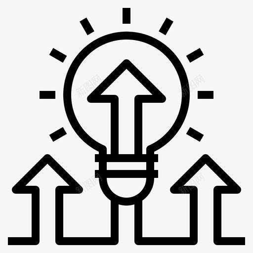 灯泡启动80线性图标svg_新图网 https://ixintu.com 启动 灯泡 线性