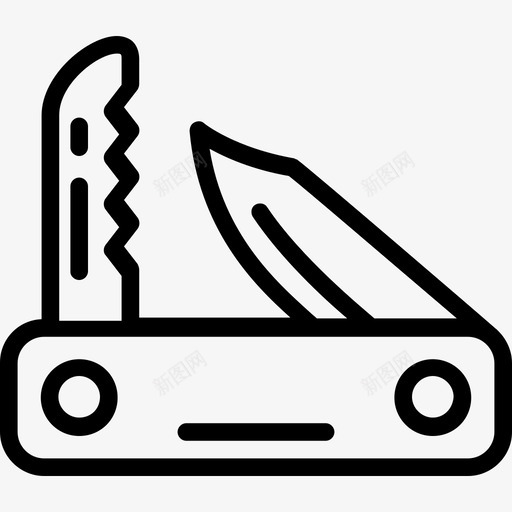 折叠刀军刀实用刀图标svg_新图网 https://ixintu.com 侦察 军刀 实用 折叠 野营