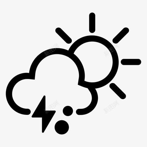 icon_天气_雷阵雨加冰雹svg_新图网 https://ixintu.com icon_天气_雷阵雨加冰雹