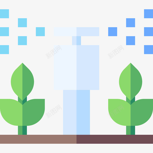 洒水器温室10平图标svg_新图网 https://ixintu.com 洒水器 温室