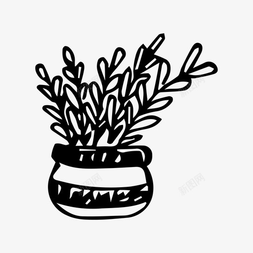 植物室内植物盆栽植物图标svg_新图网 https://ixintu.com 室内 植物 盆栽 素描