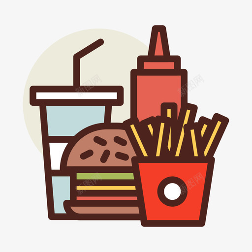 餐食街头食品11原色图标svg_新图网 https://ixintu.com 原色 街头 食品 餐食