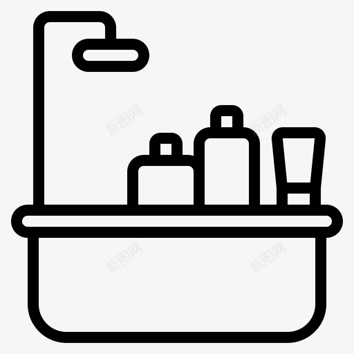 174号酒店浴缸轮廓图标svg_新图网 https://ixintu.com 174号 浴缸 轮廓 酒店