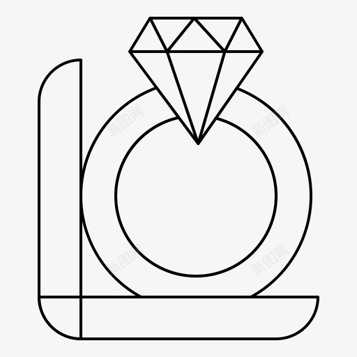 戒指盒子钻石图标svg_新图网 https://ixintu.com 戒指 界面 盒子 礼品 礼品网 系列 结婚戒指盒 网络 钻石