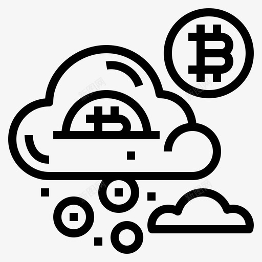 云比特币120线性图标svg_新图网 https://ixintu.com 比特 线性